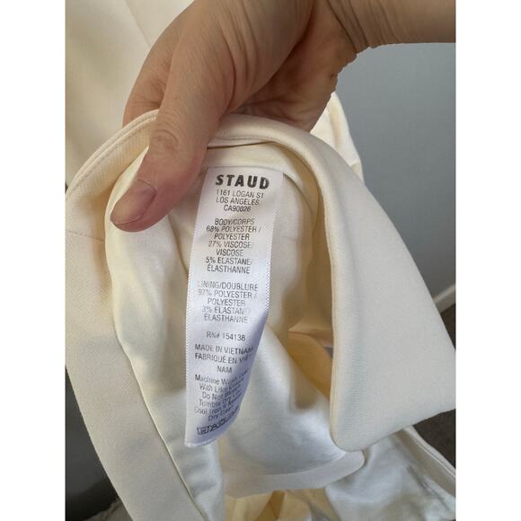 NWOT Staud Una Tailored Midi Dress in Ecru SZ S - Picture 9 of 10